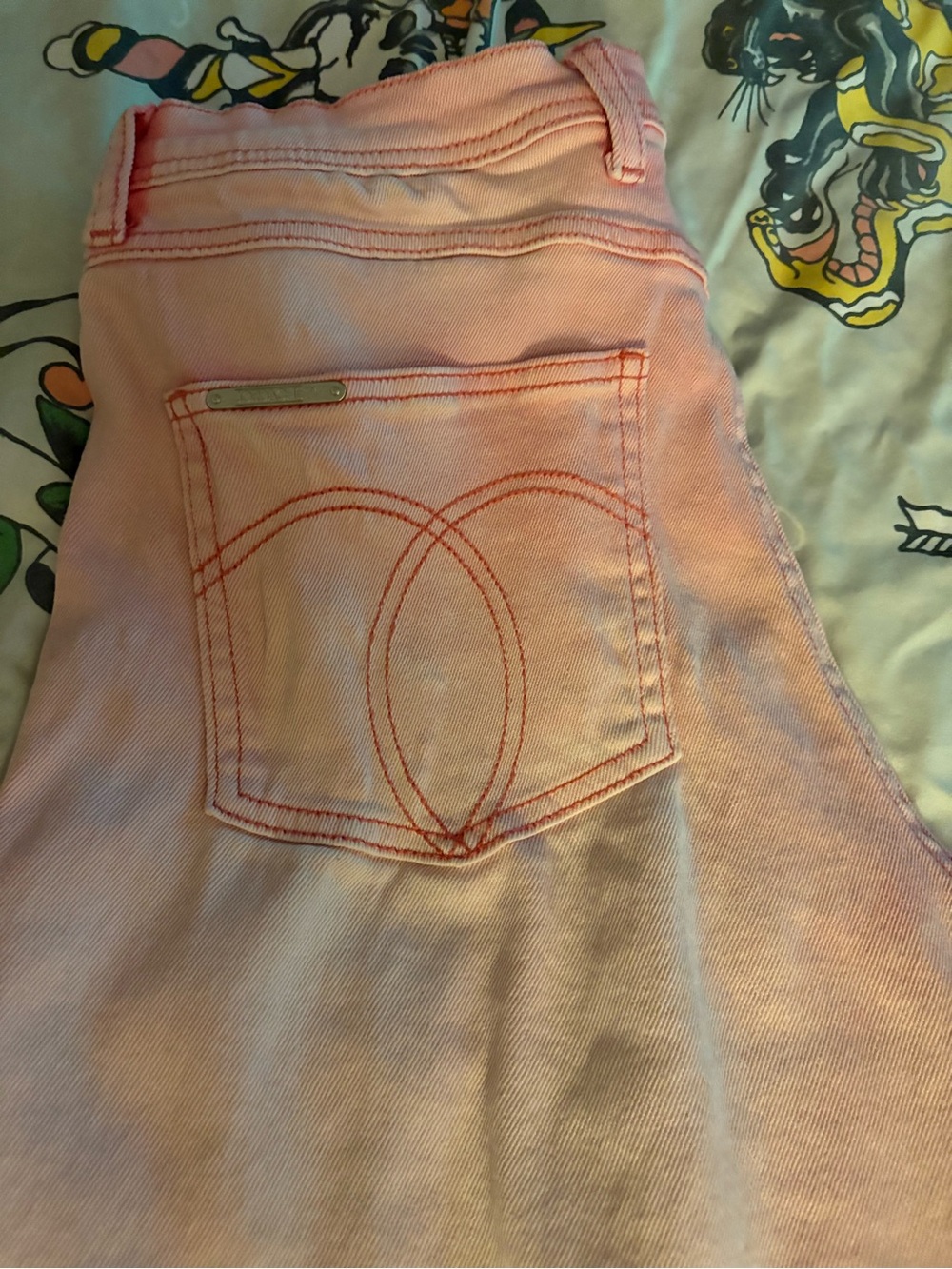 Jordache Vintage Pink Jeans with Contrast Stitching Size Medium